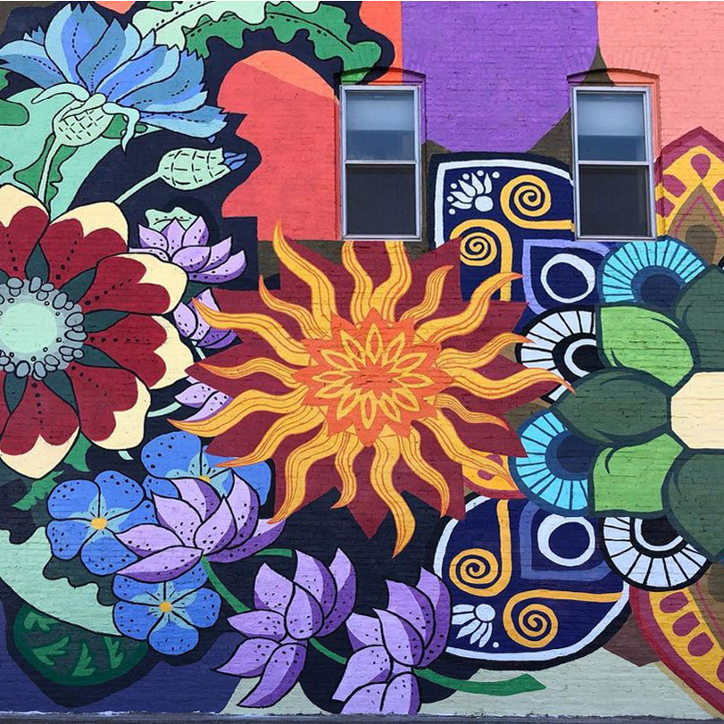 Fond du Lac Mandala Flowers Mural