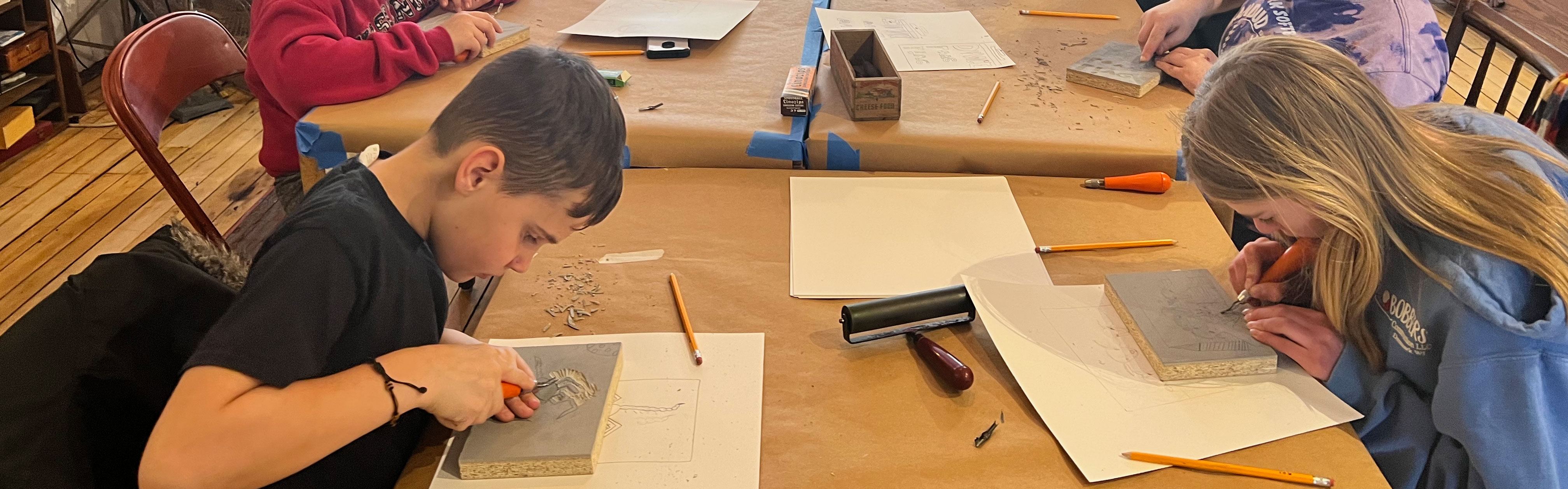 Youth Art Month Printmaking Class FTW