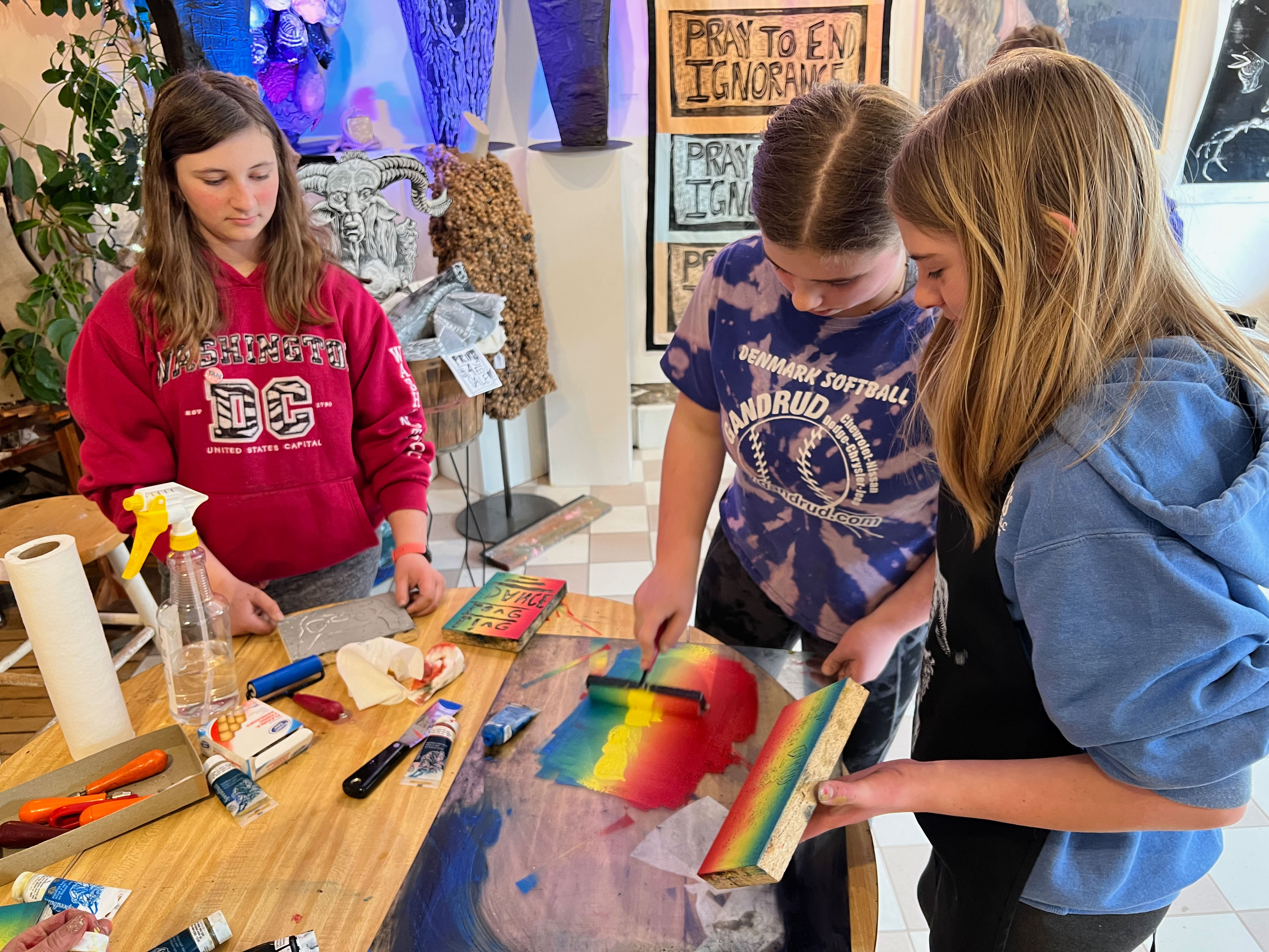 Youth Art Month Printmaking Class FTW
