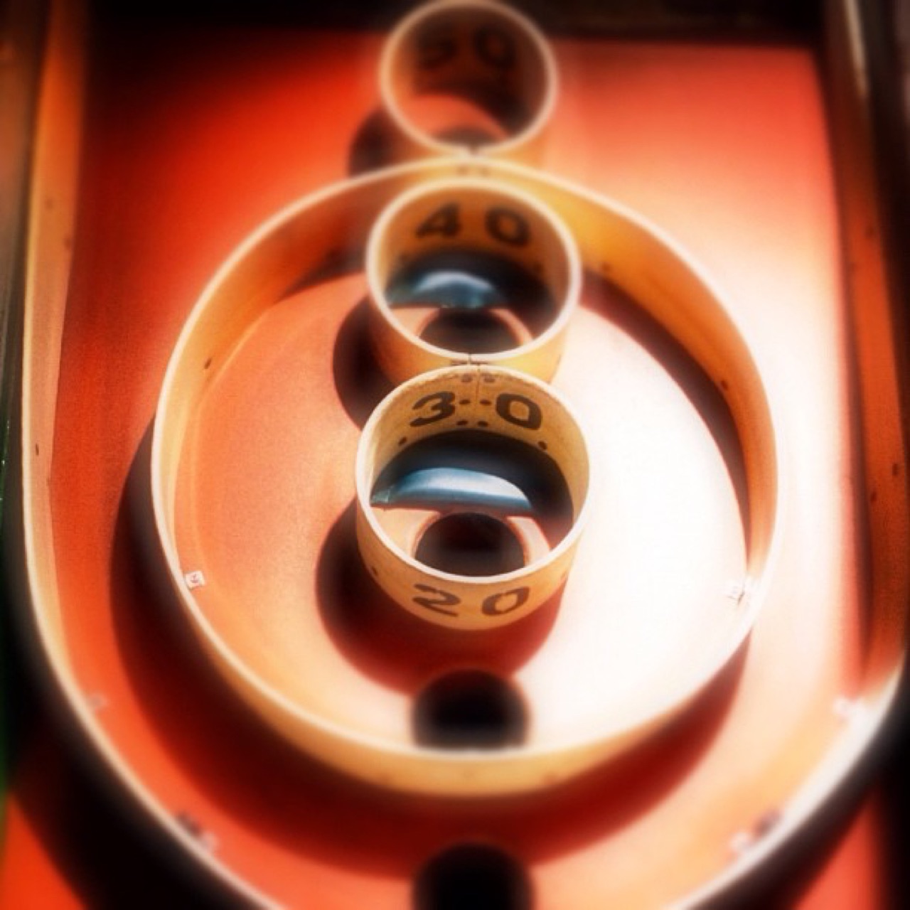 Skee-Ball rings up close