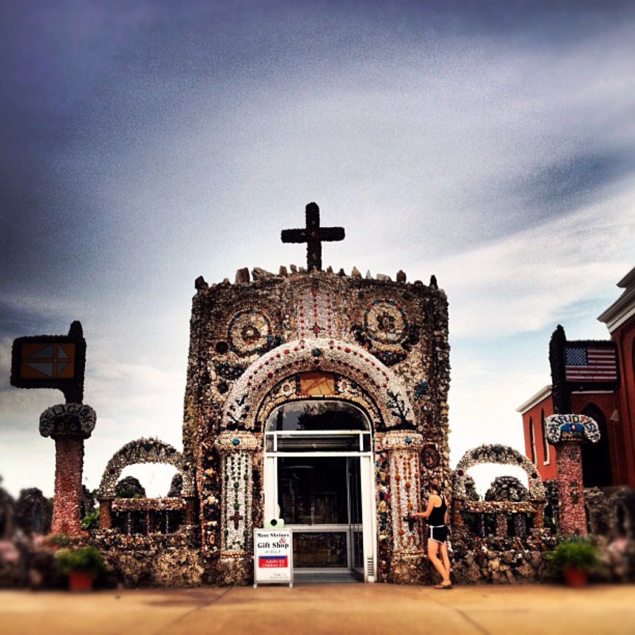 The Dickeyville Grotto, encrusted with stone and shell