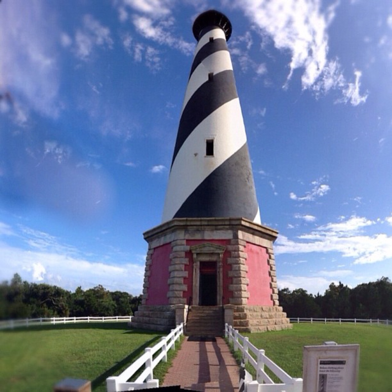 Black-and-white spiral lighthouse