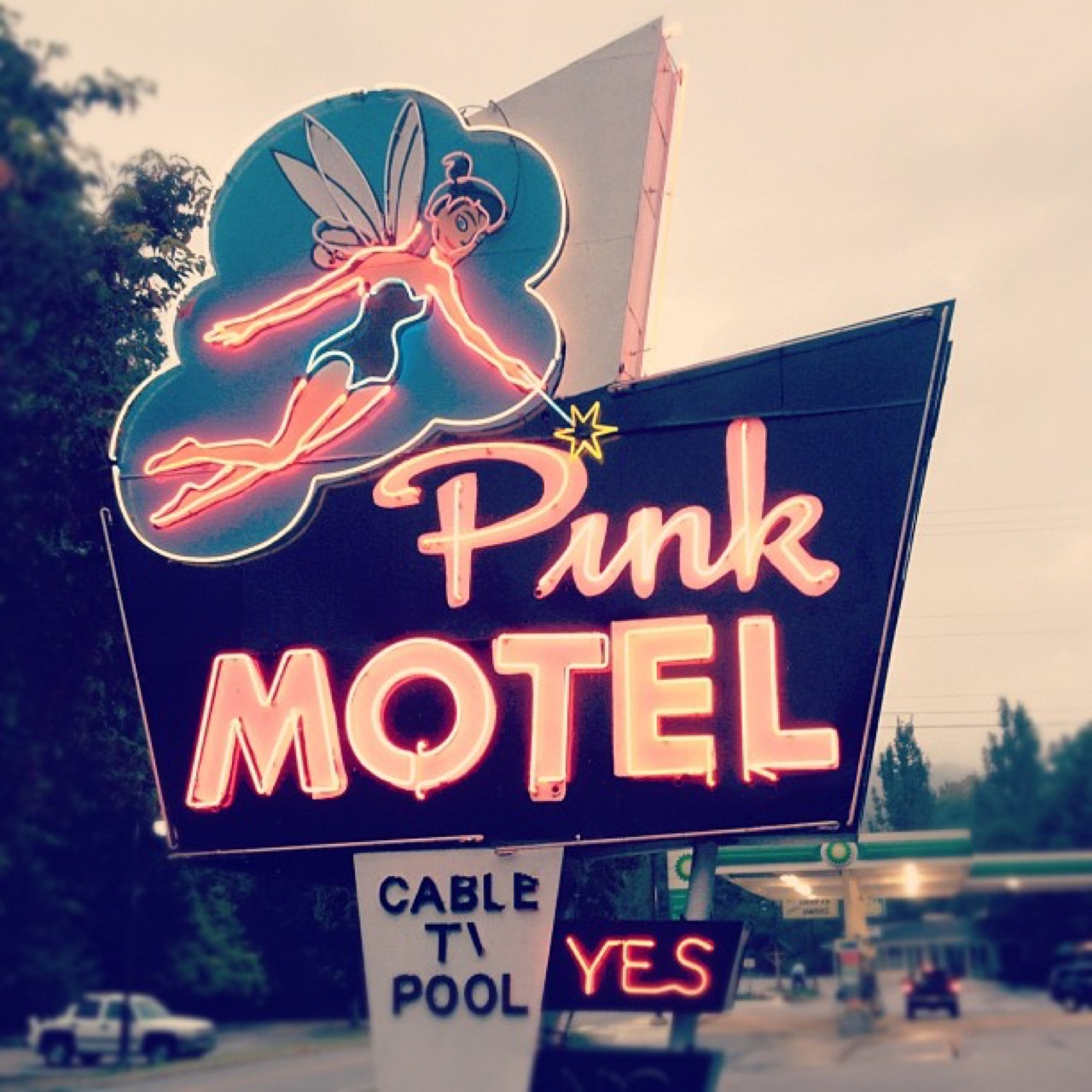 The Pink Motel's neon fairy sign