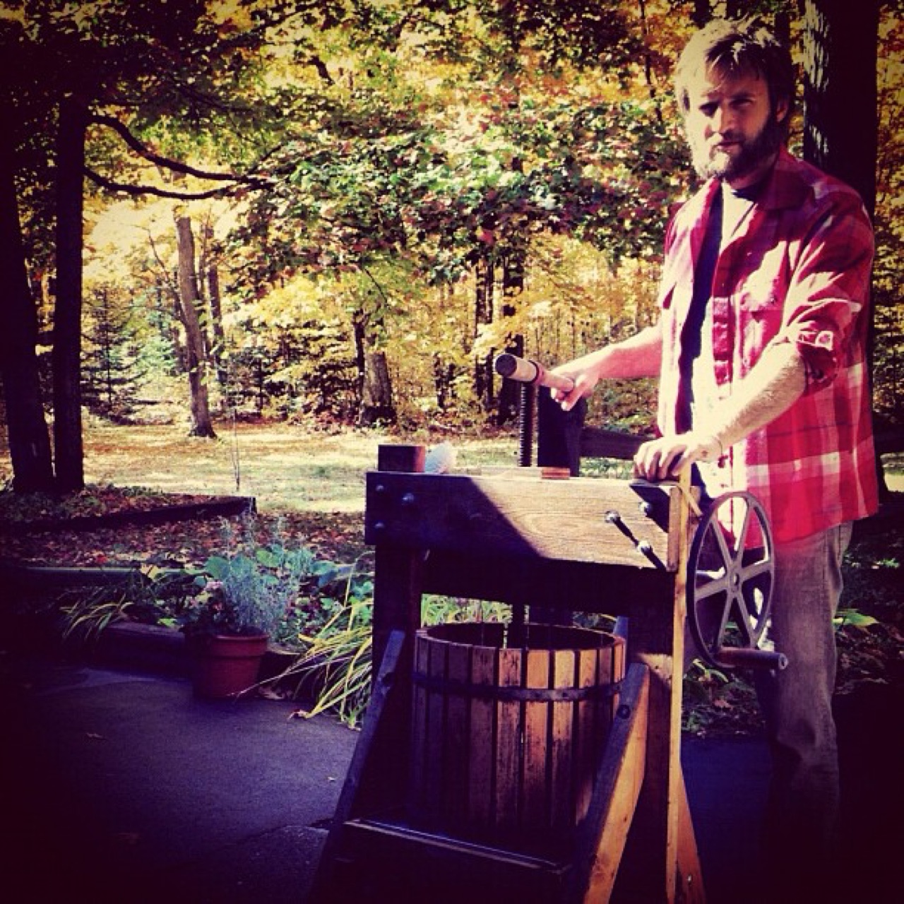 A man and his #cider press.