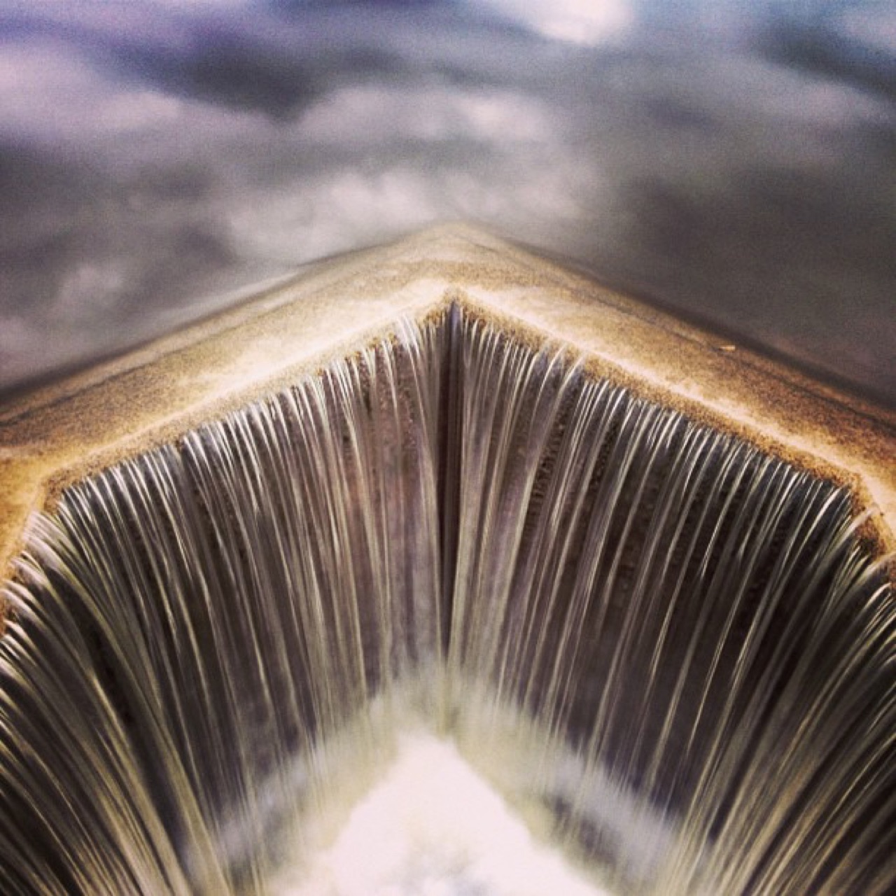 Water combing over a spillway crest