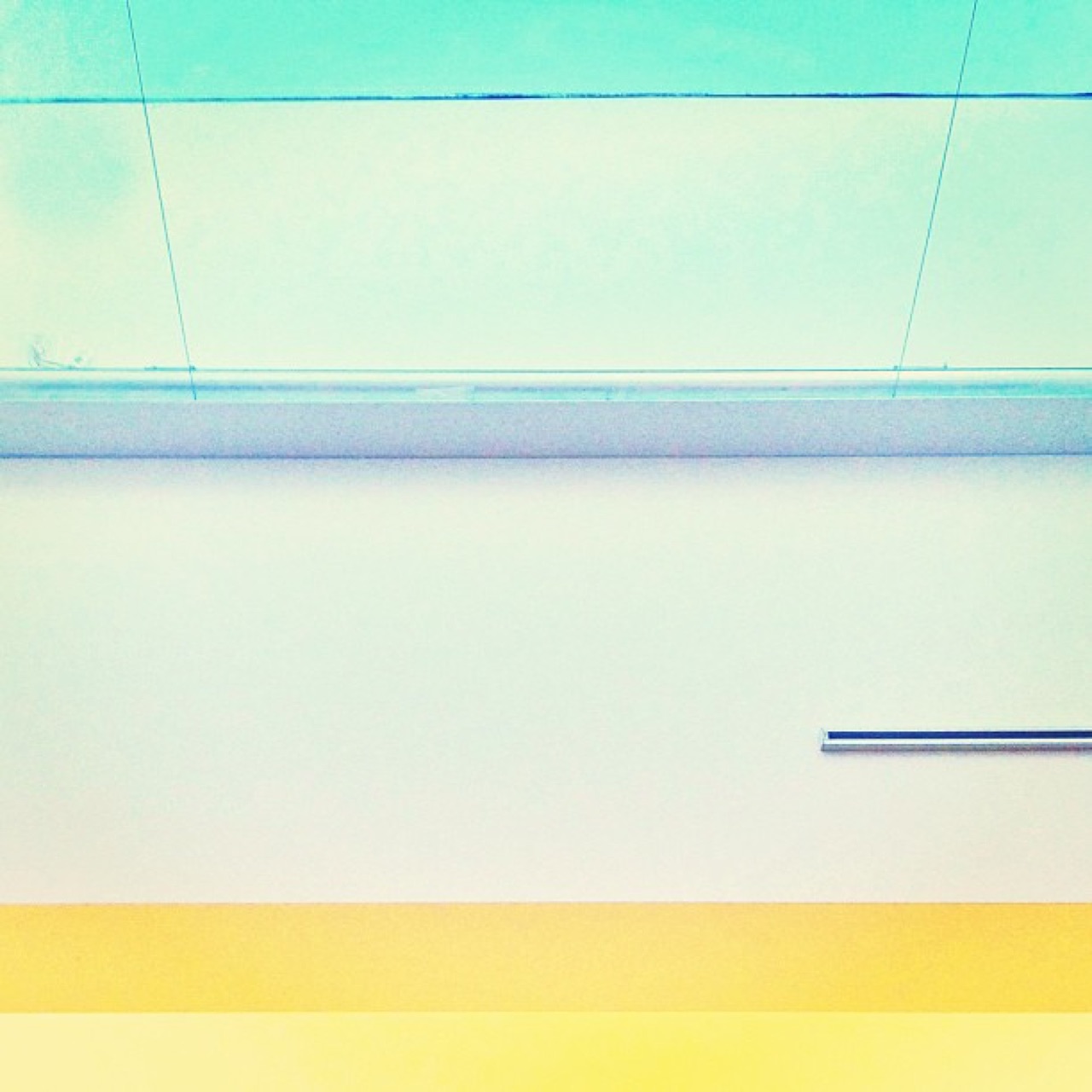 Color study in aqua, white, and yellow