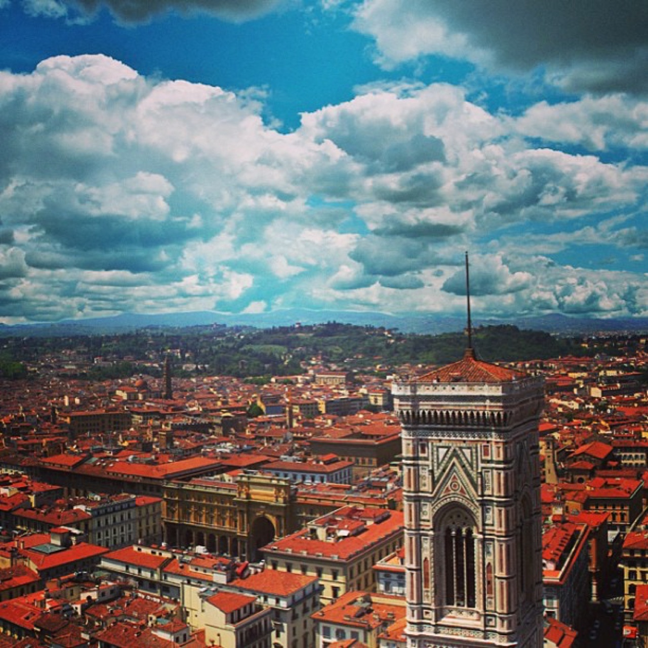 Giotto's Campanile over the rooftops of Florence