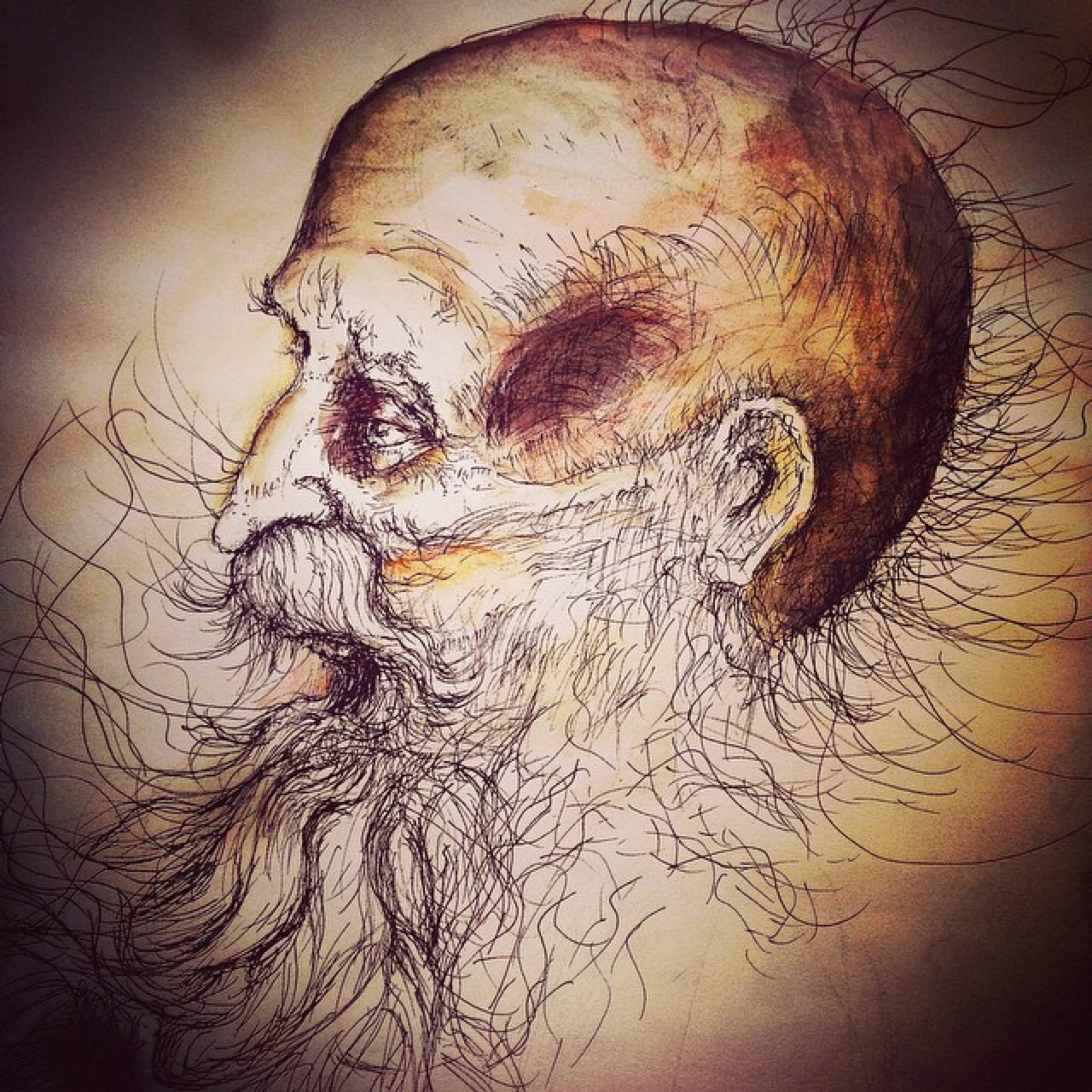A #sketch in #pen and #blackwalnutink