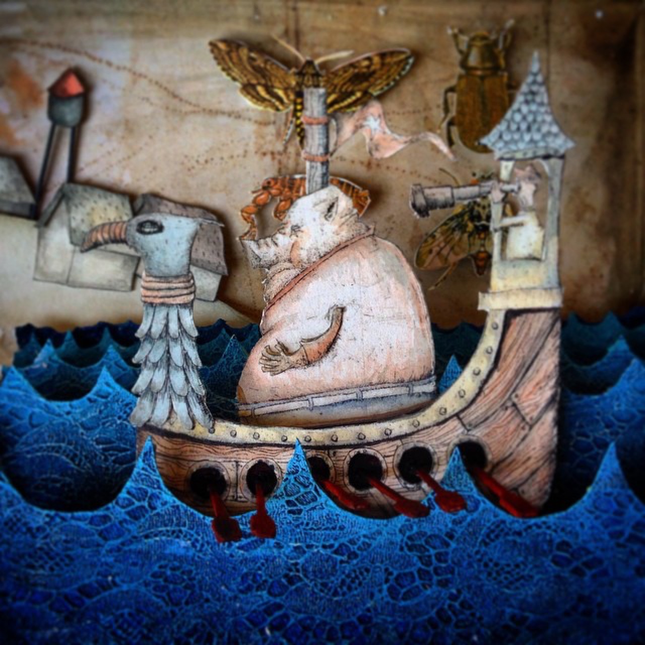 Some #papertolle in progress for a little exhibit openeyetheatre…