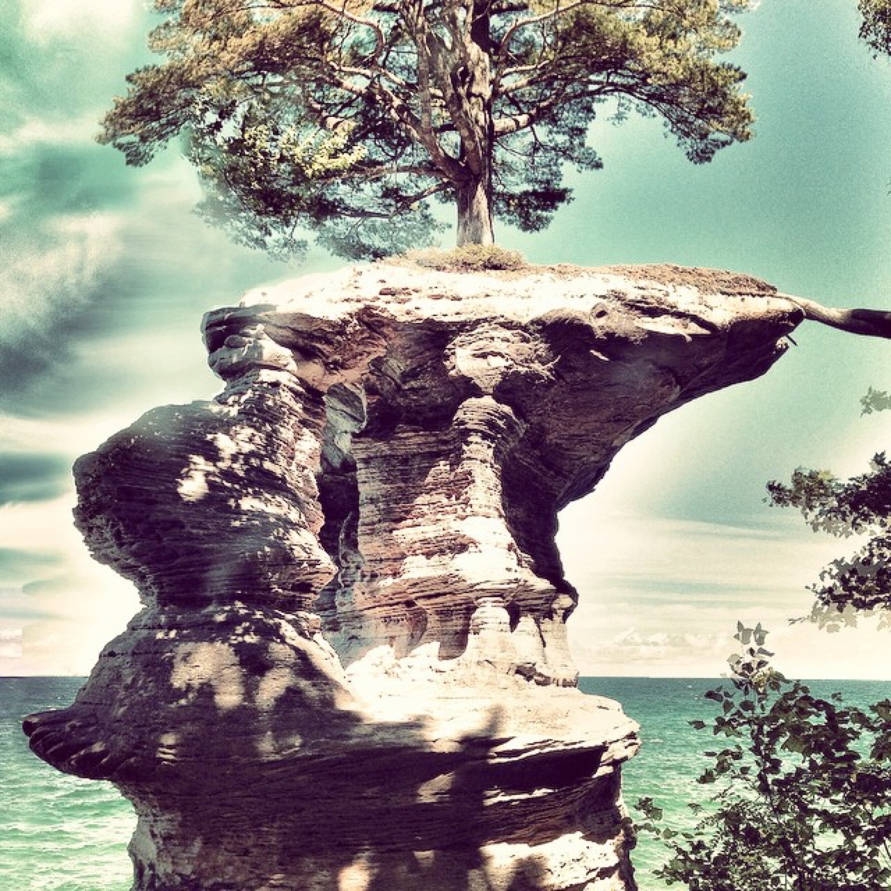 The wonderful Chapel Rock jutting above the Great Gitchee Gumee