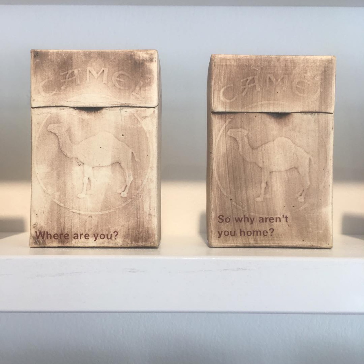 Detail shot of "Love Notes" by Becca Hahn Slip casted porcelain, oxide…