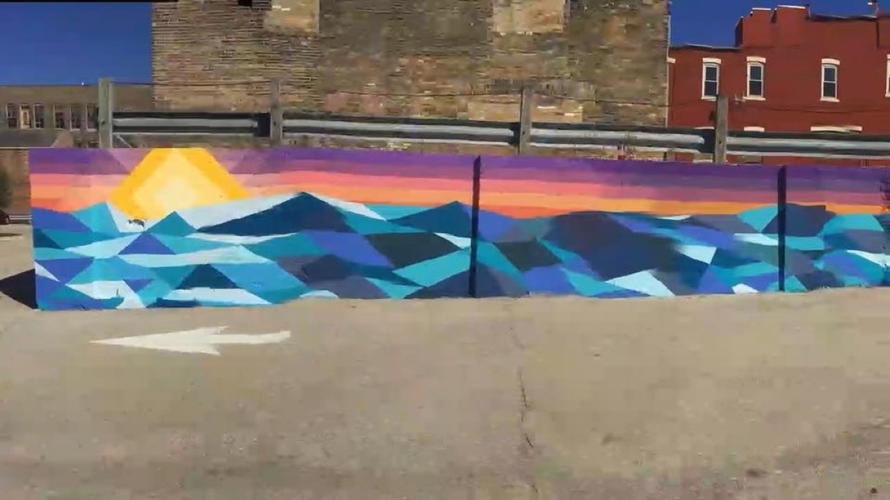 We painted a mural this weekend in downtown manitowoc