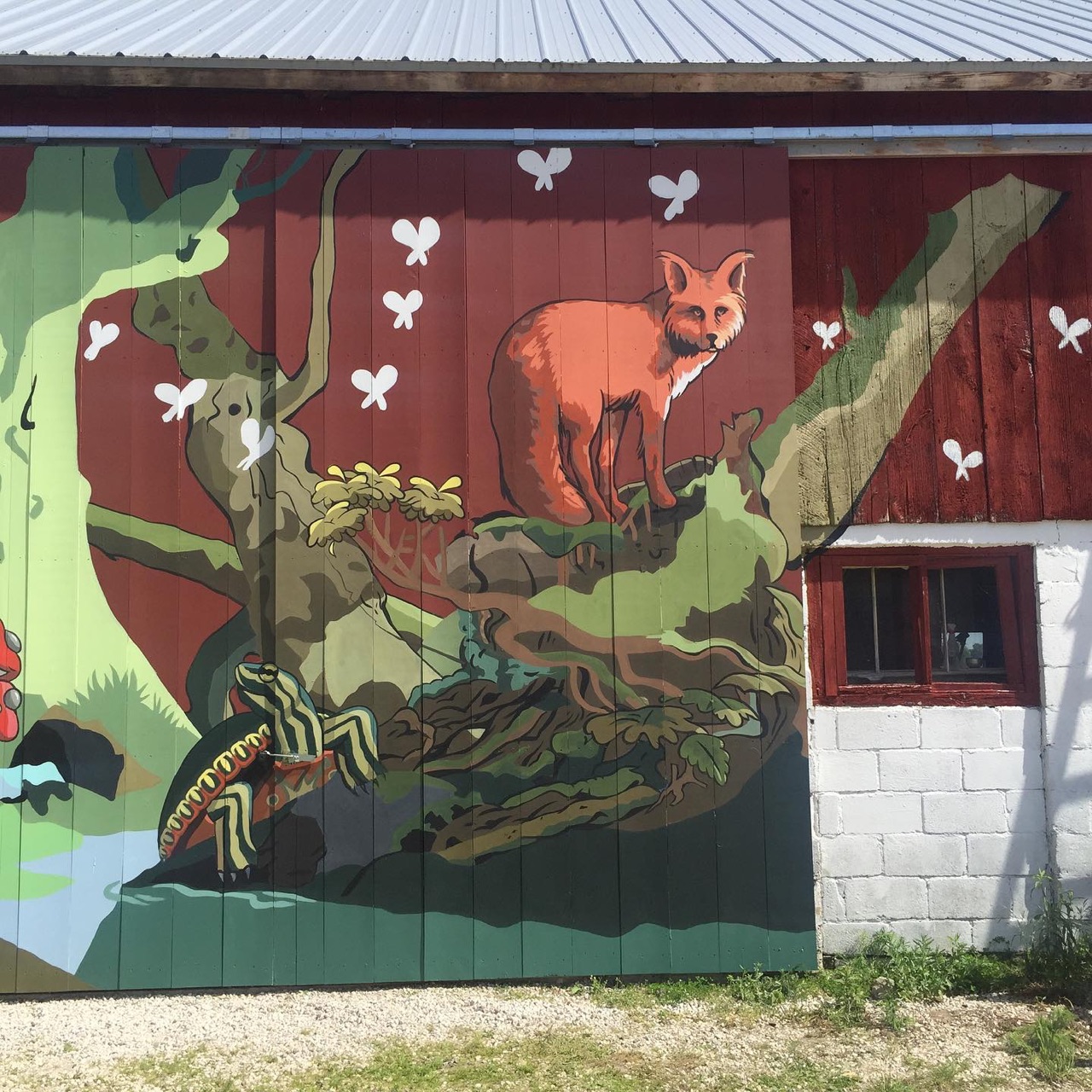 Just finished a mural on the barn at woodland_dunes_nature_center with…