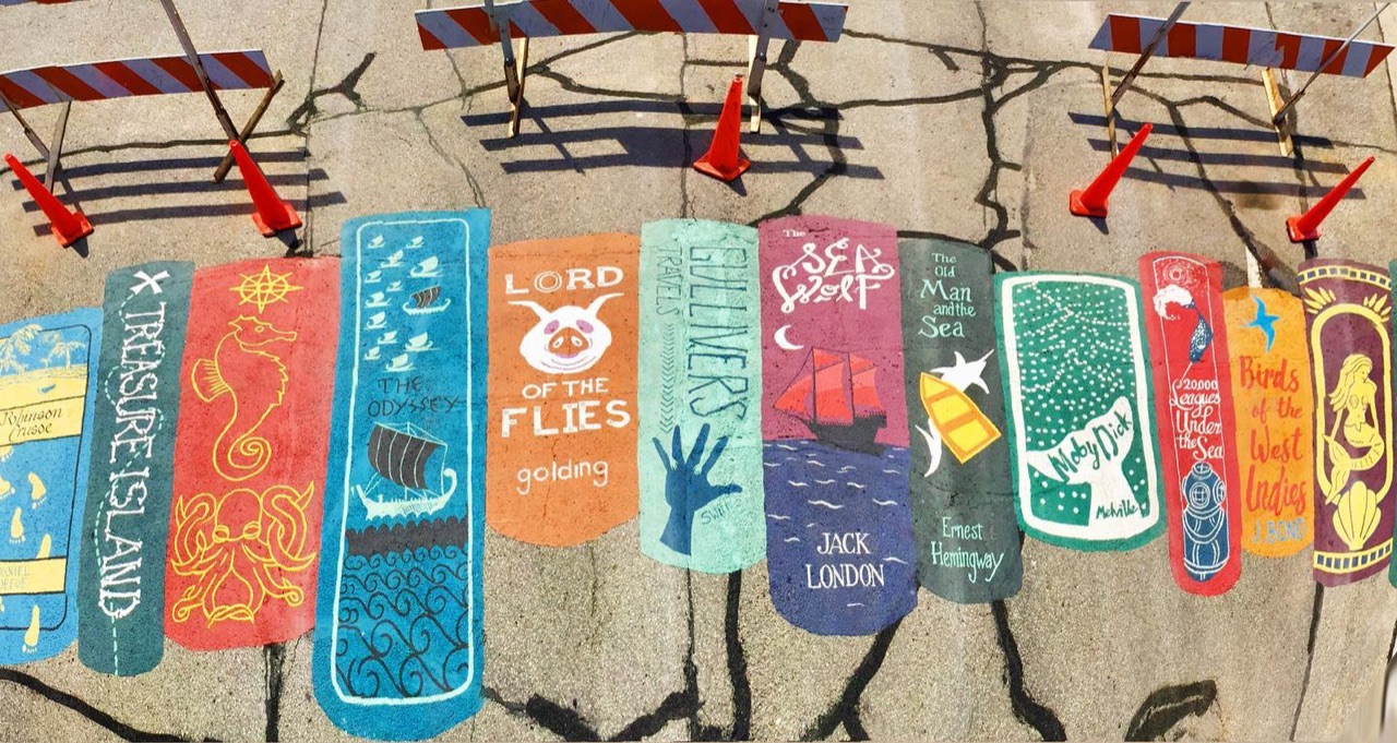 We painted a street mural in downtown Manitowoc this week with the…