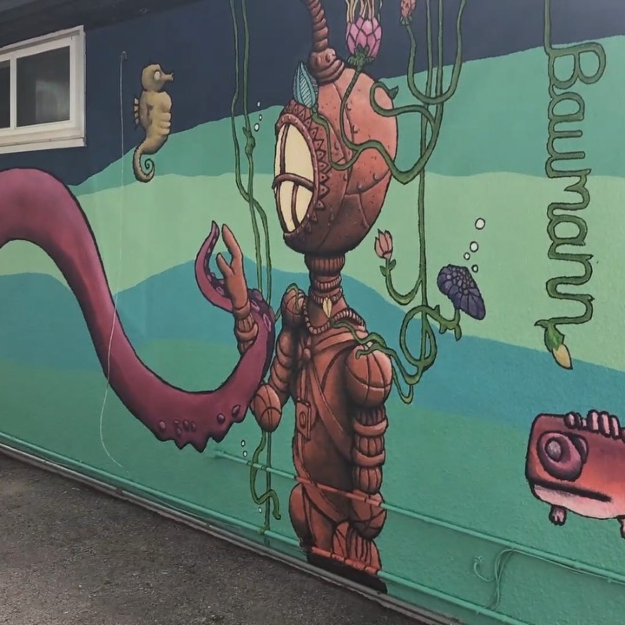 A time lapse documention of our mural progress on a long wall on a pool…