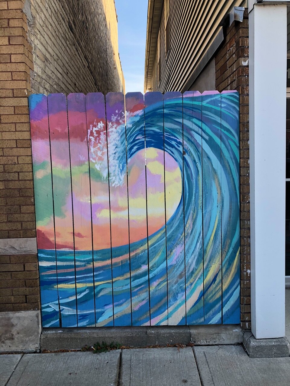 A beautiful day to finish up this little splash of color in downtown…
