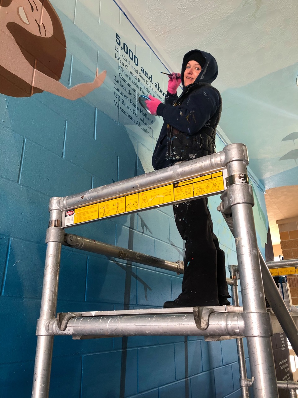 A good weather weekend for finishing touches on the sponsorship wall!