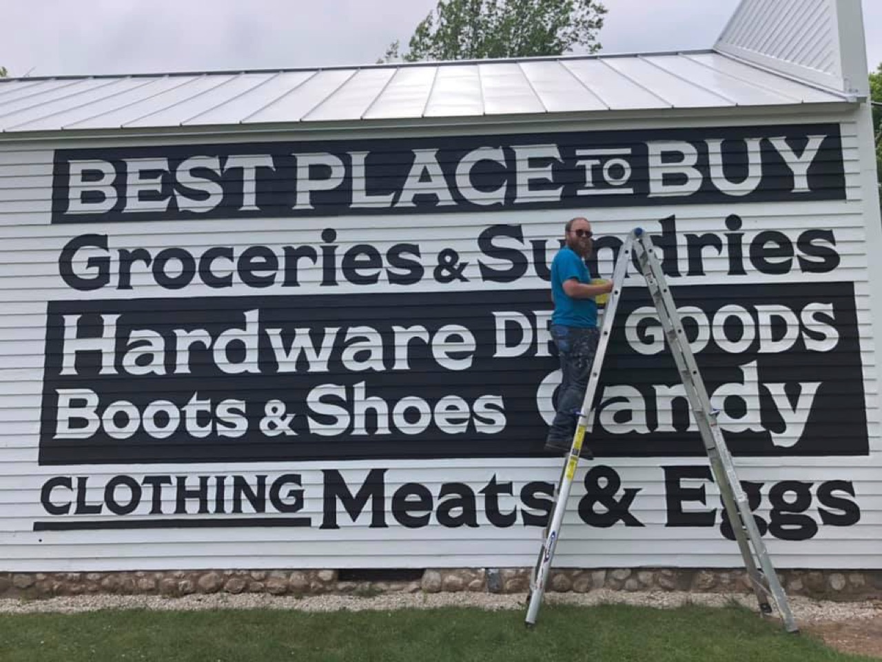 Did a little sign painting with David Carpenter, letting the patrons…
