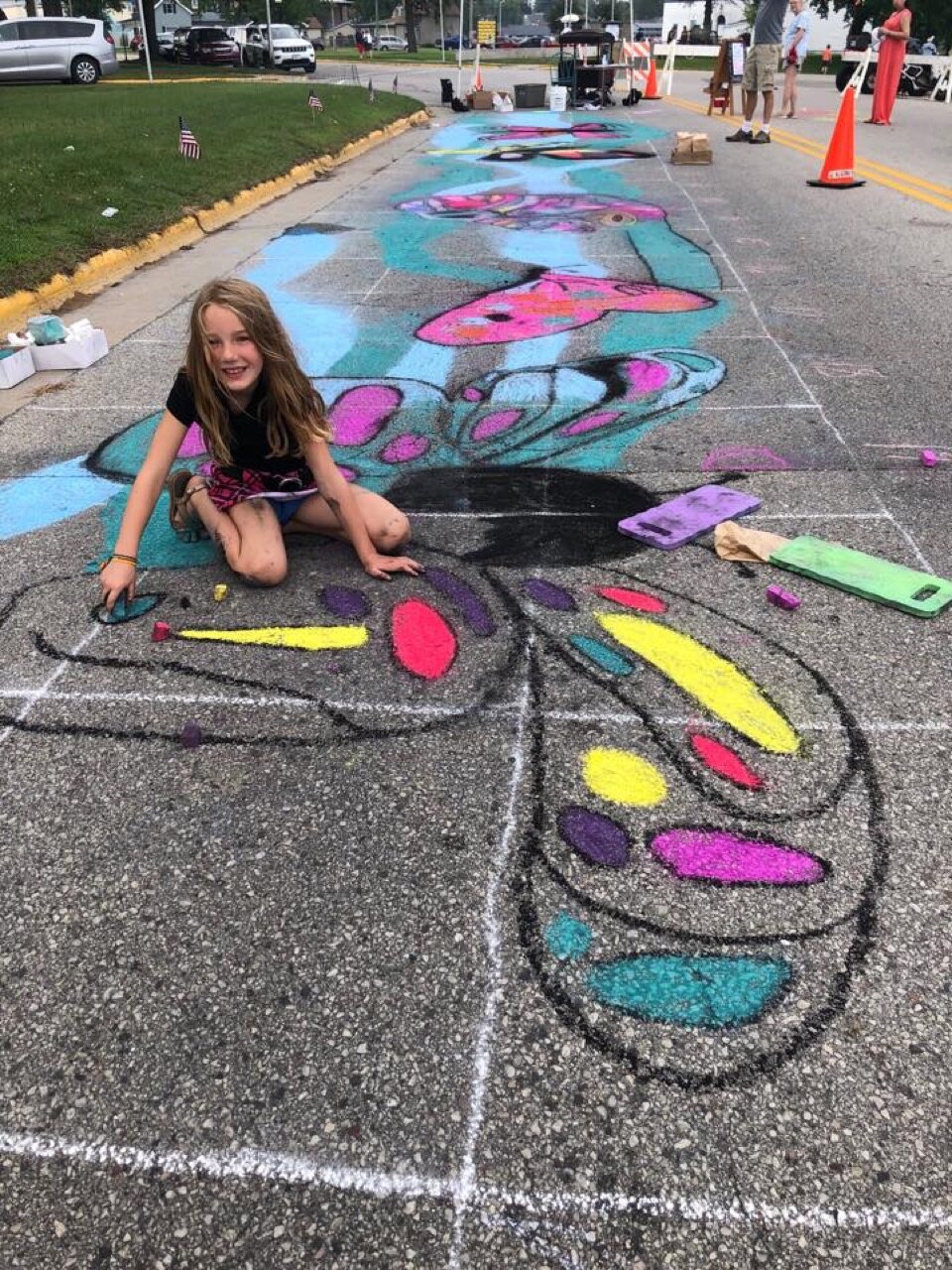 We had fun getting chalky at Soar on the Shore.
