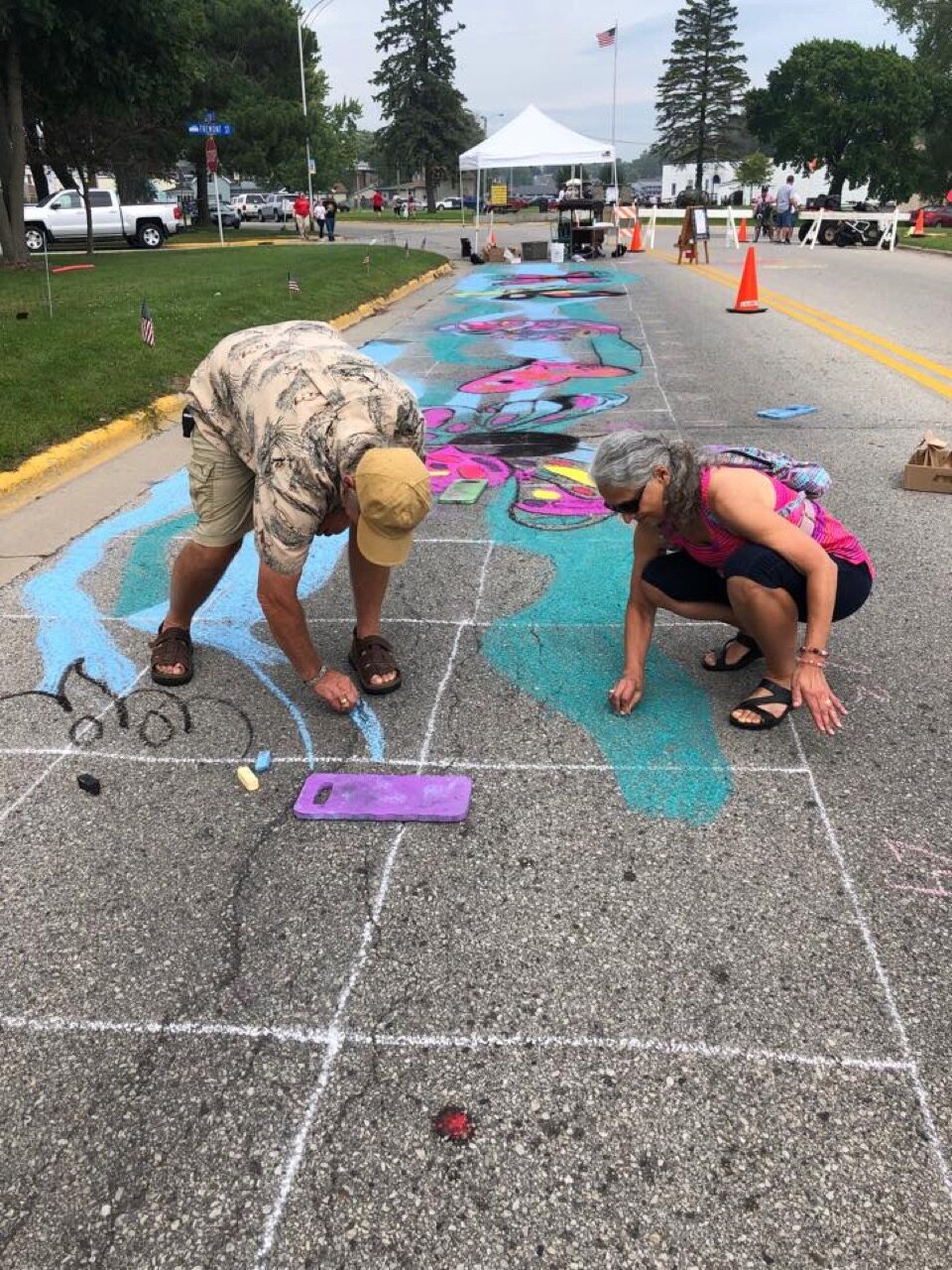 We had fun getting chalky at Soar on the Shore.