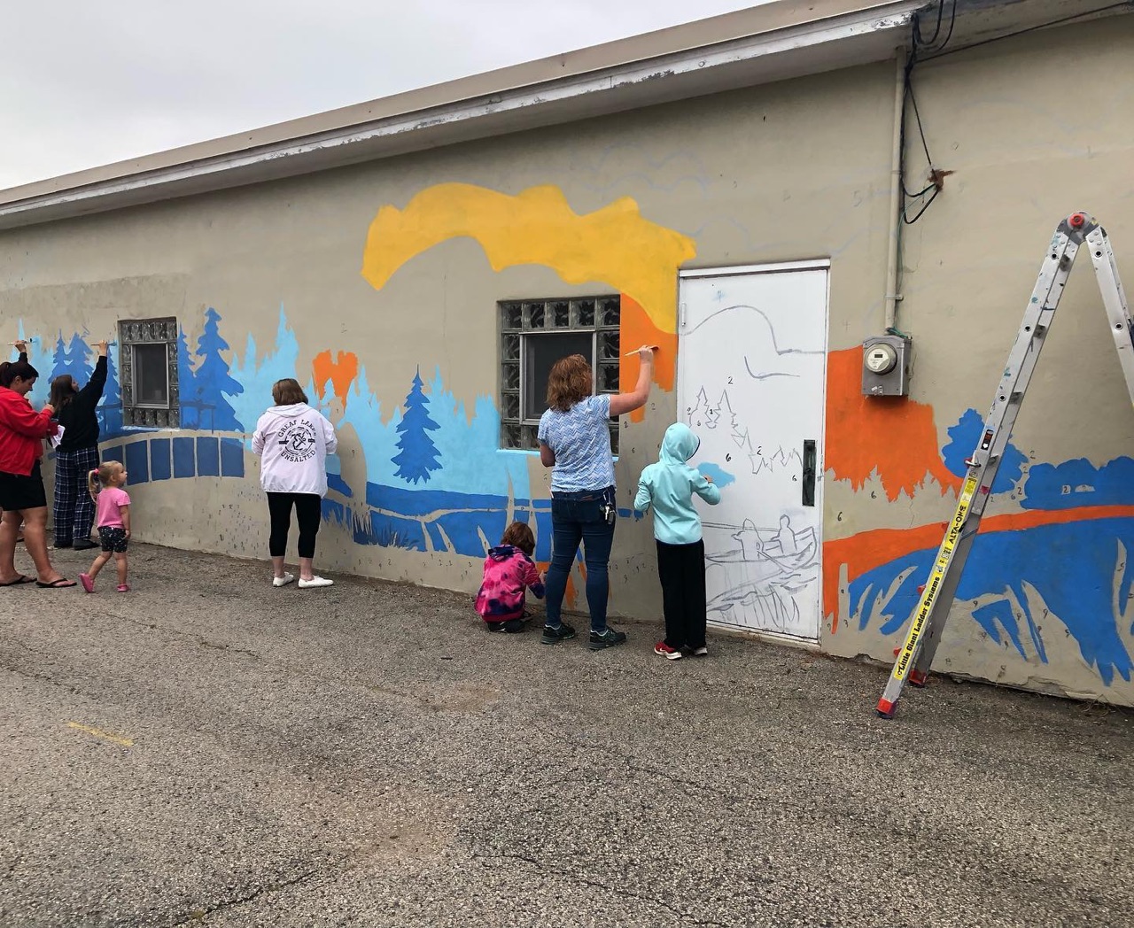 Our community painted a mural together.