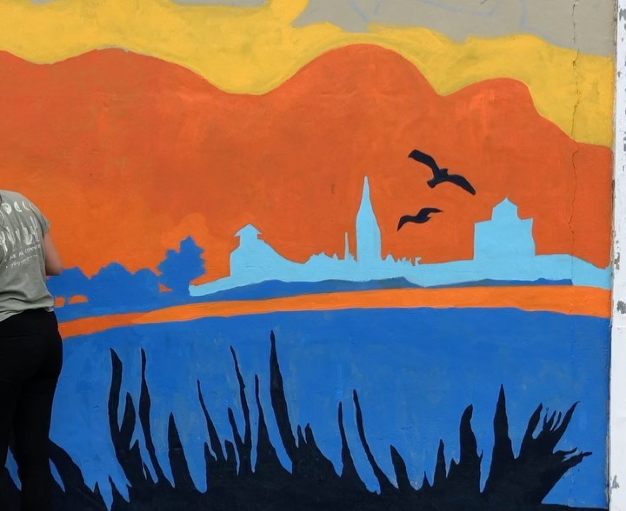Our community painted a mural together.
