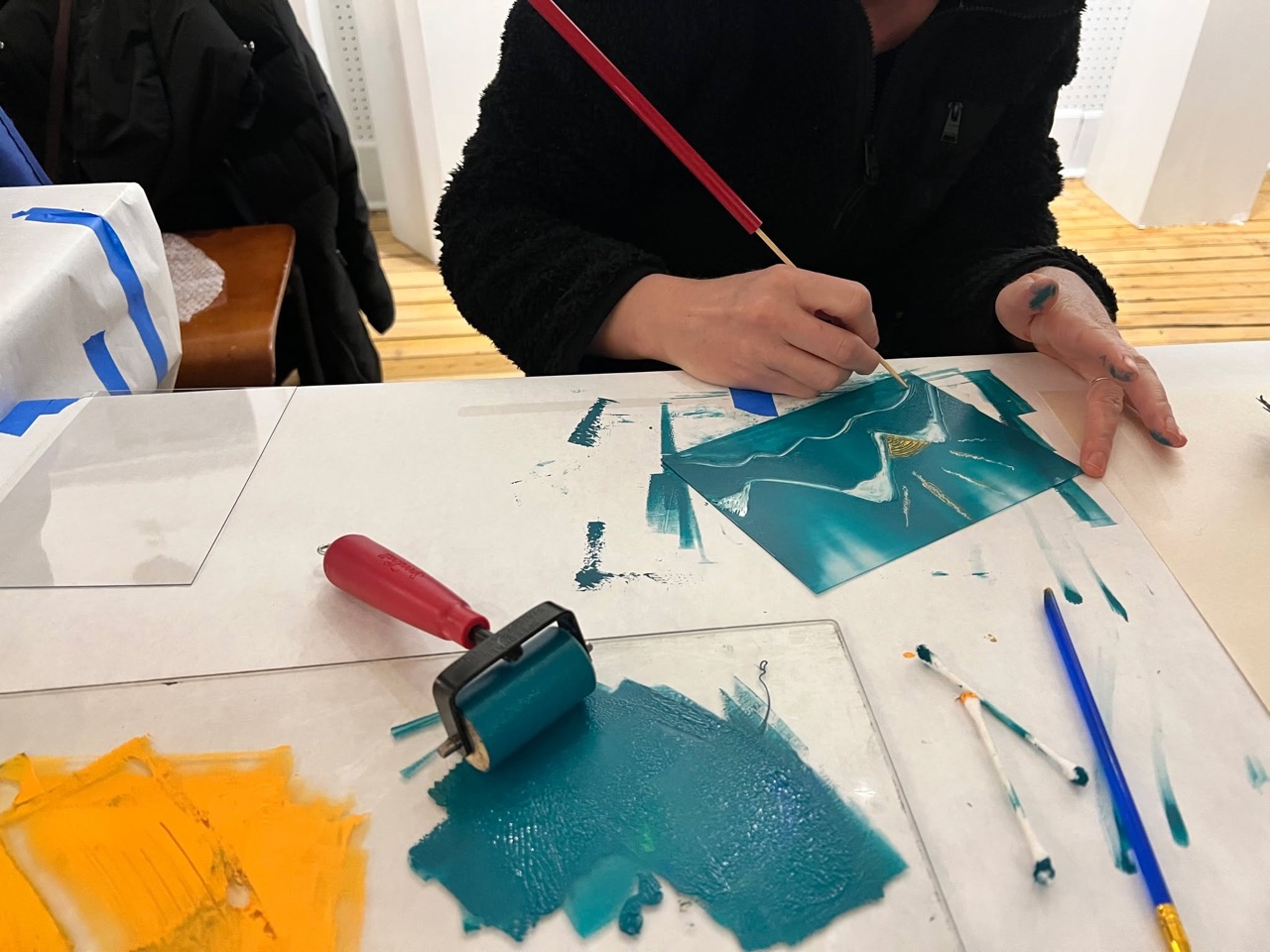 We had a great group of printmakers at Yonder last night!