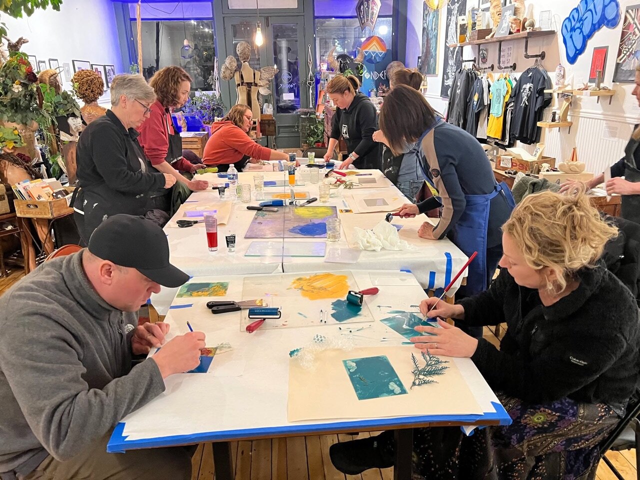 We had a great group of printmakers at Yonder last night!