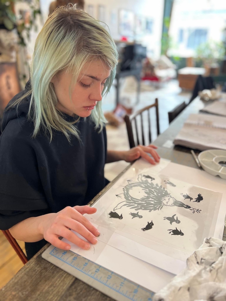 Puppeteers convened to craft new paper worlds at Yonder today to…