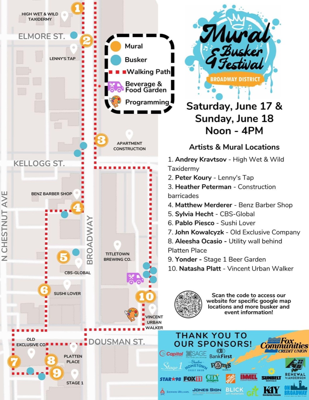 Such good vibes @ Mural & Busker Festival!