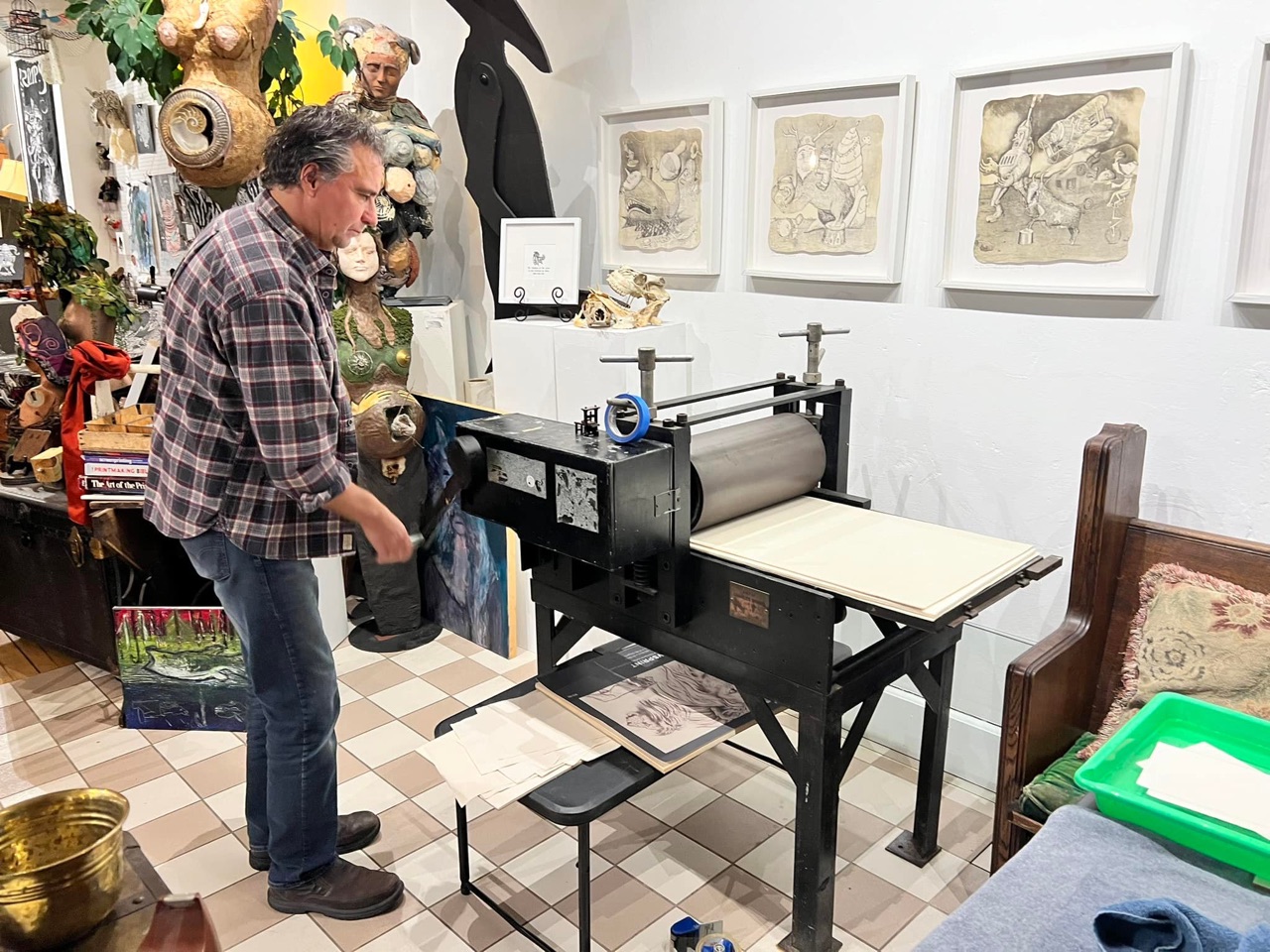 Great night of printmaking at Yonder last night!