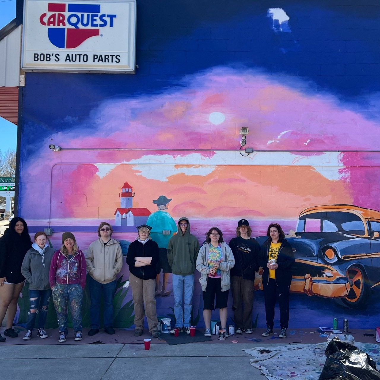 We painted this mural with the Kewaunee High School art students.