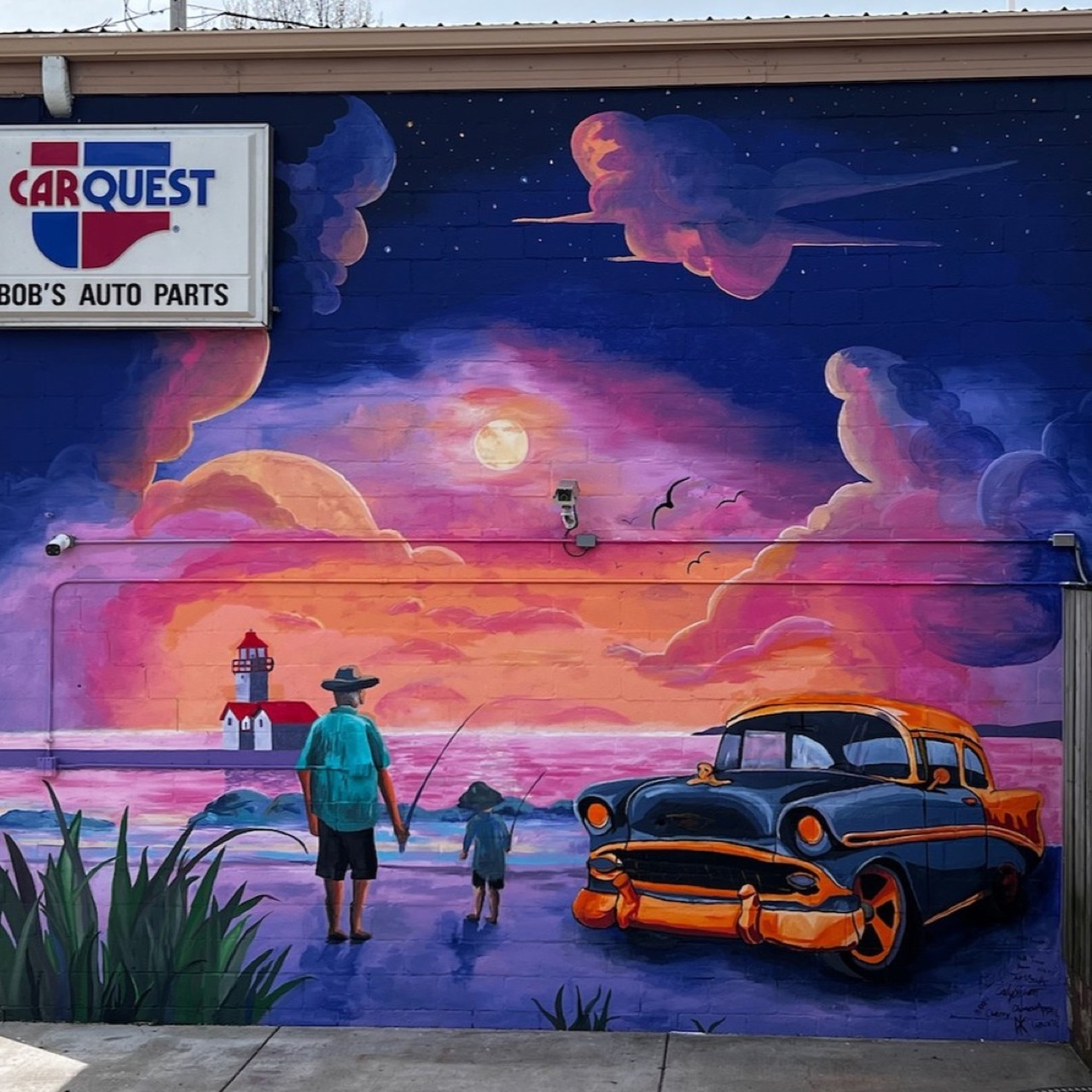 We painted this mural with the Kewaunee High School art students.