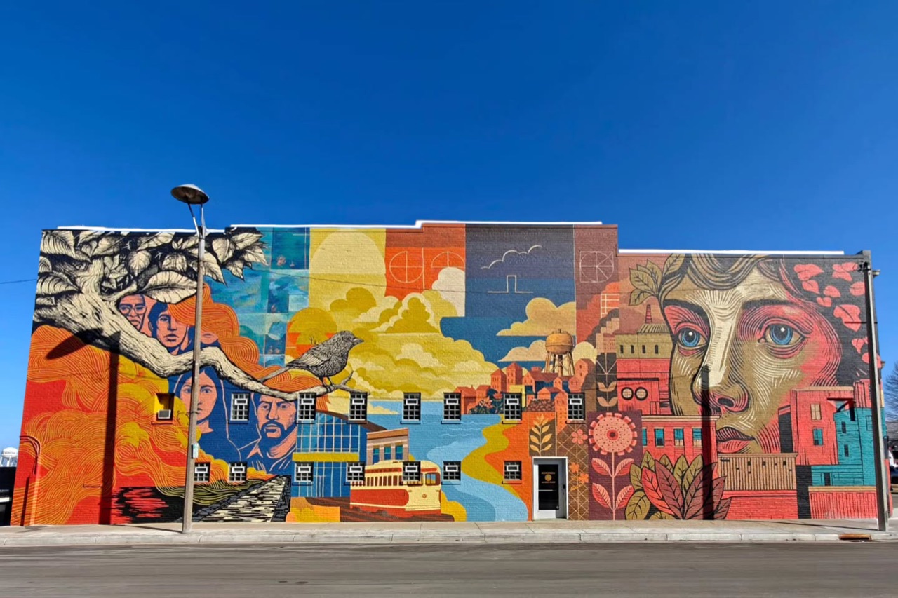 Here’s the final view of "Forward Together", the mural we painted this…