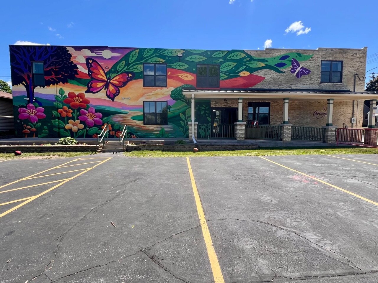 A few finishing touches after the community came out to paint and…