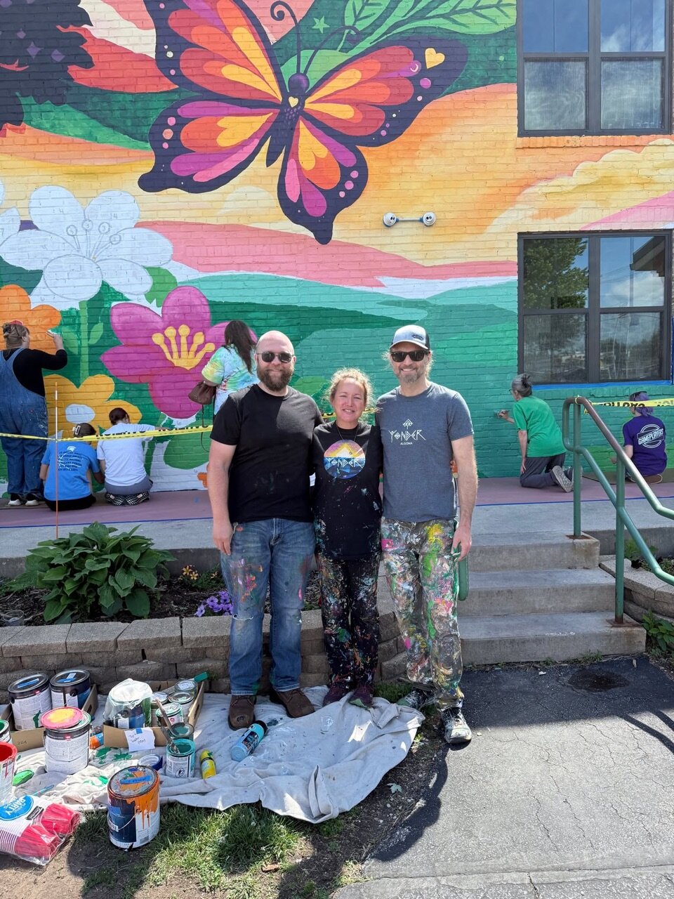 A few finishing touches after the community came out to paint and…